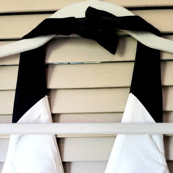 🌱 NWT Halston Heritage A-Line Printed Halter Mini Dress White Size XS/2 - Picture 6 of 12